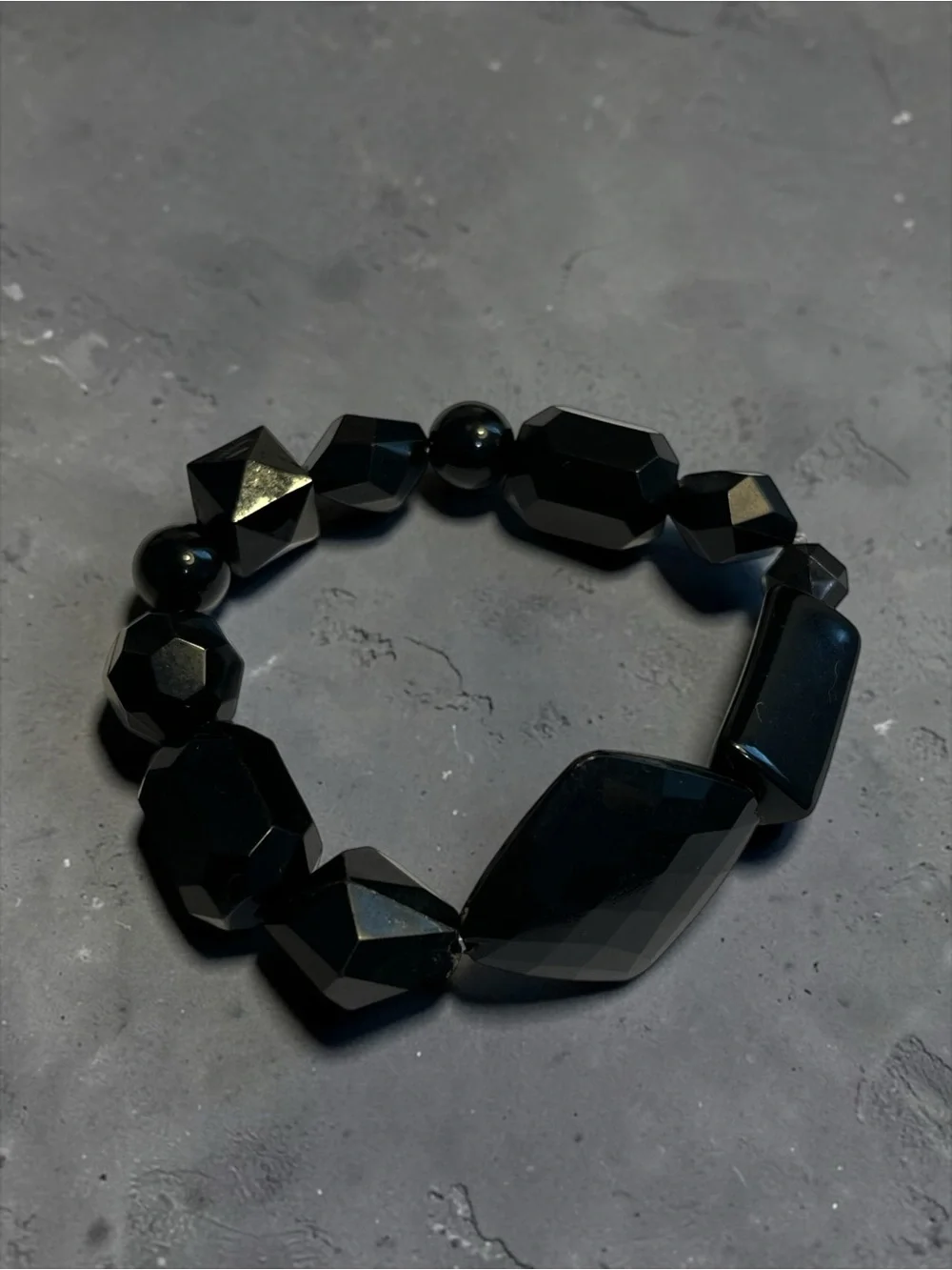🍭5 for $20🍭 Chunky Black Acrylic Beaded Stretch Bracelet CC M